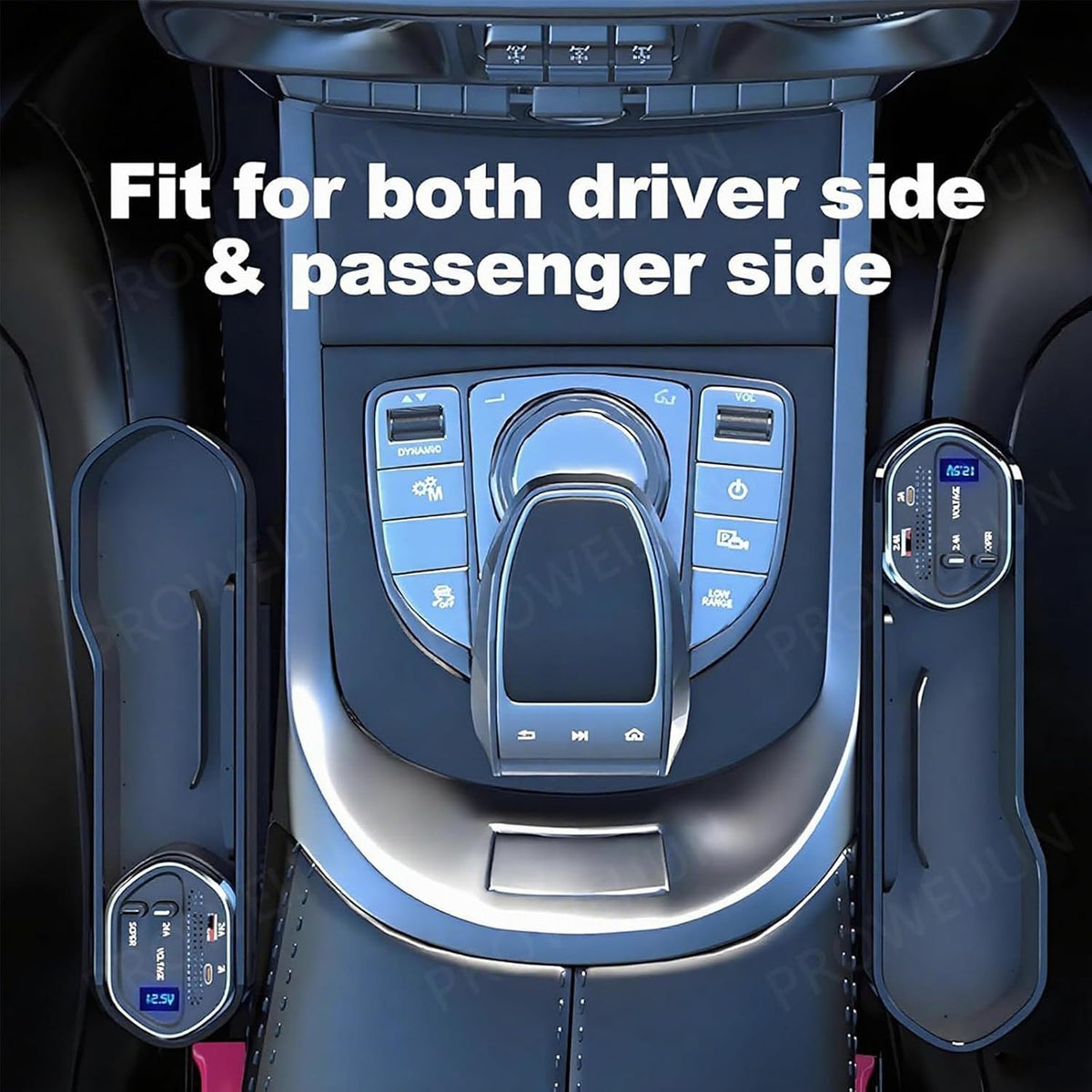 5-in-1 Car Seat Gap Filler Organizer,Retractable Cables for iPhone/Android