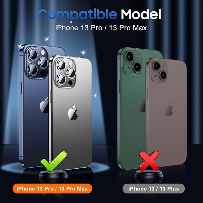 UniqueMe 3 Packs Compatible for iPhone 13 Pro Max/iPhone 13 Pro Camera Lens