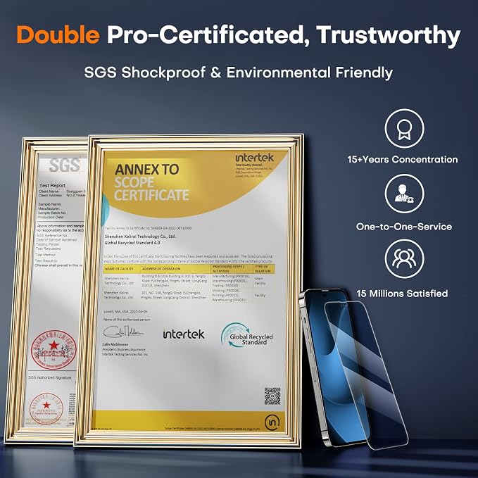 TOCOL 4 Pack for iPhone 14 Pro Privacy Screen Protector 6.1''- 2X Privacy