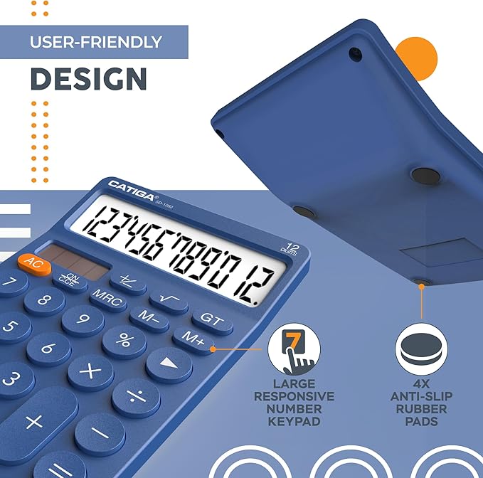CATIGA 12 Digit Desktop Calculator Basic Desk Calculator
