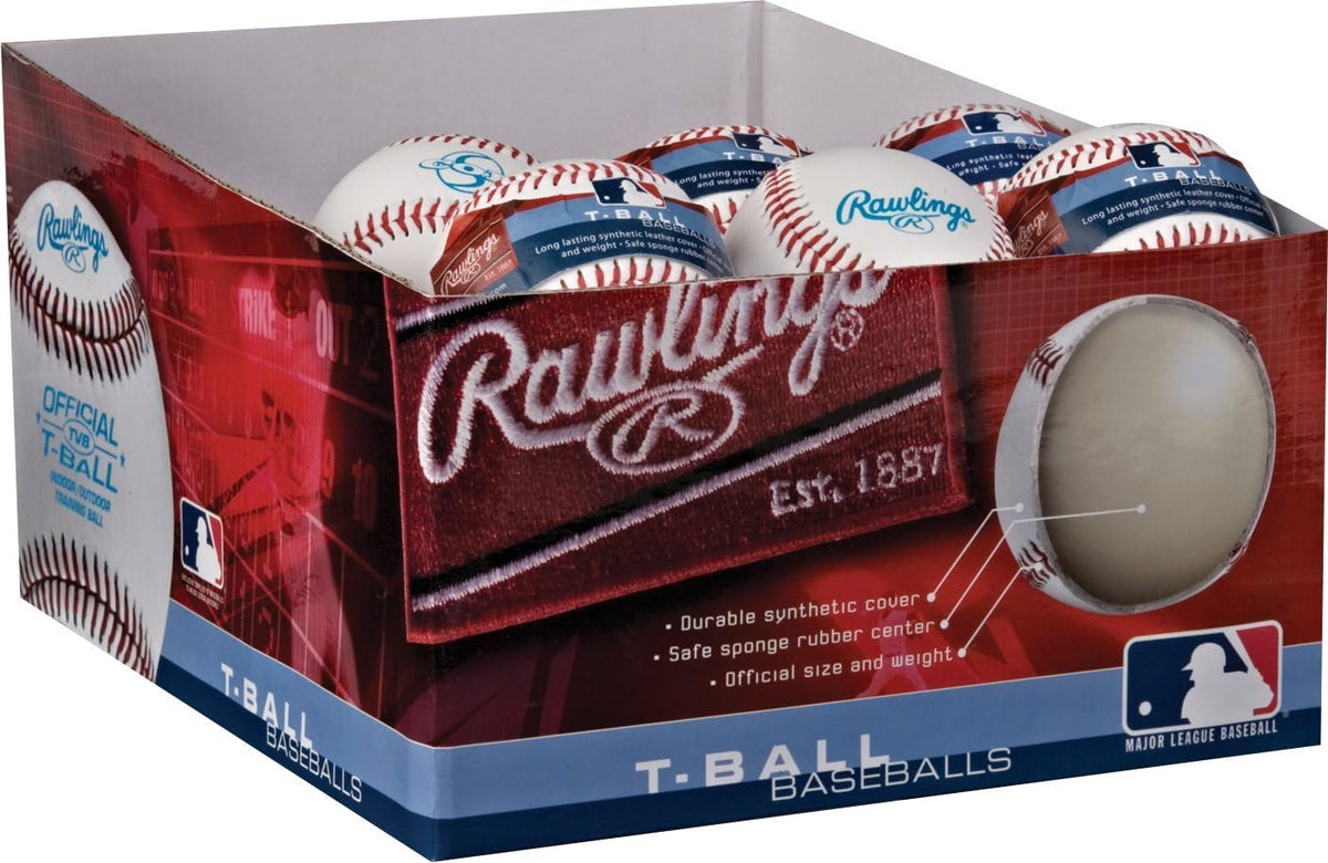 Rawlings Baseballs - Sponge Rubber Center with Synthetic Cover - Youth T-Ball, Box of 24 Balls
