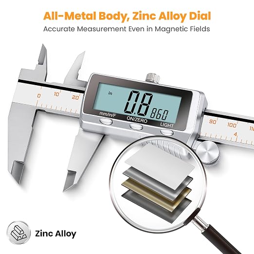 HARDELL Digital Caliper 12 Inch, Rechargeable All Metal Electronic Micrometer