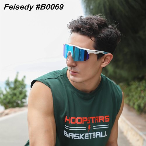 FEISEDY Sports Sunglasses - UV400 Protection Cycling Glasses for Men & Women | Ideal for Baseball, Fishing, Golf