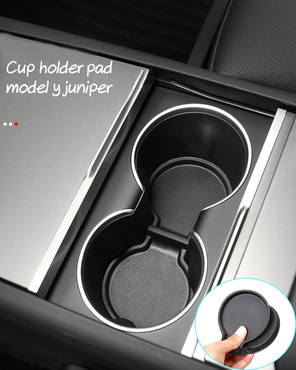 Door Side Pocket Storage Box Liners, 4pcs TPE Front & Rear Door Pocket Inner Organizer Trays and Cup Holder Pad Compatible with Tesla Model Y Juniper Accessories 2025 2026