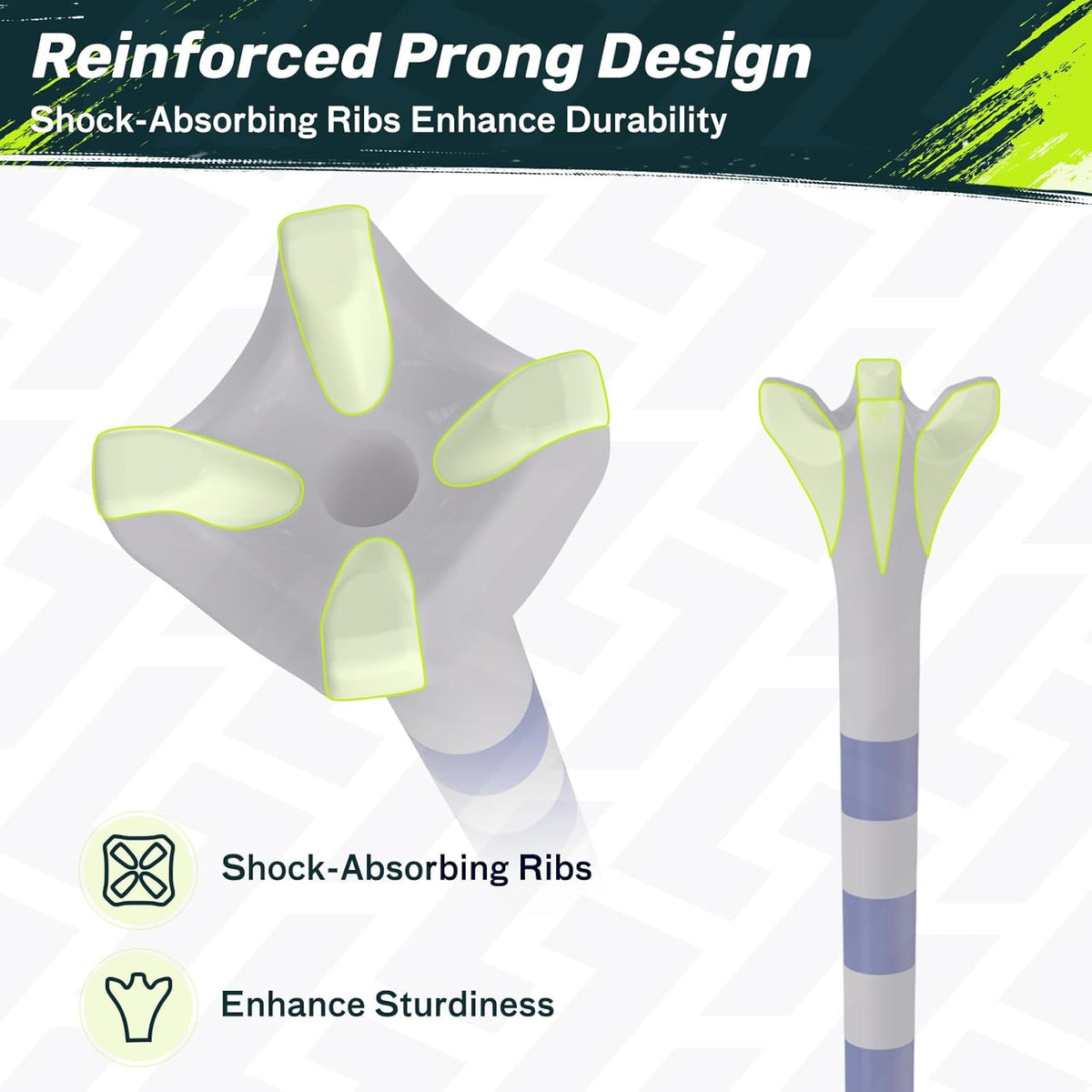 SAPLIZE Golf Tees - Upgraded 4-Prong Design to Reduce Friction & Side Spin | 50/100/120/200 Pack (1.5", 2.75", 3.25")
