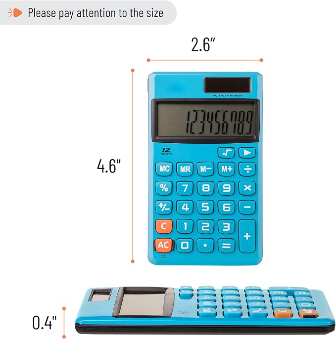 Mr. Pen- Standard Function Calculator, 12 Digits, Solar Calculator, Basic