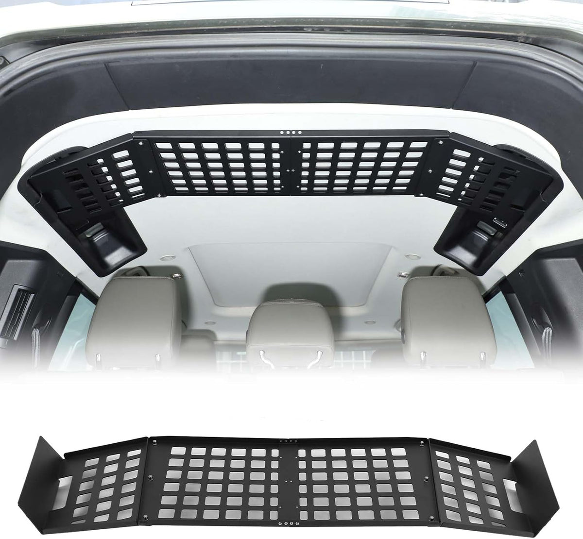 Modular Storage Panel Cargo Rack for L@nd Rover Defender 2020 2021 2022 2023, Aluminum Alloy Trunk Organizer Shelf Luggage Holder Storage Carrier Accessories