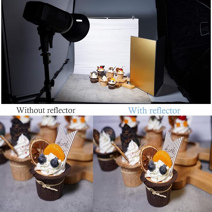 Meking 17x12 Inch 3 in 1 Light Reflector Photography Cardboard, Studio Foldable
