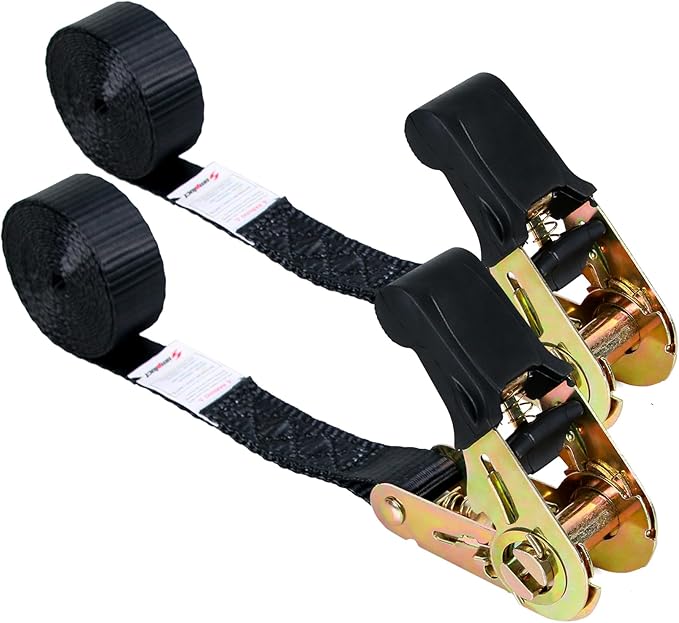 Endless Retractable Ratchet Straps 1650 lb Break Strength 1" x 4 Ft (No Hooks) Tie Down Kit Set Car Cargo Strap for Securing Stuff to Roof Rack,Travel Trailer/RV Battery,Motorcyle,Coolers,Water Tank