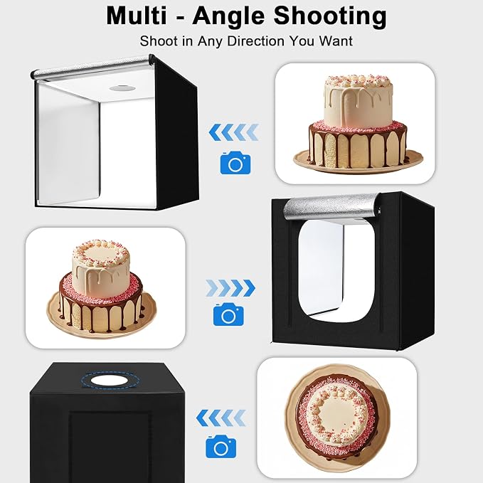48"x48"x40" Large Photo Studio Light Box Photography, 4 Light LED Panels