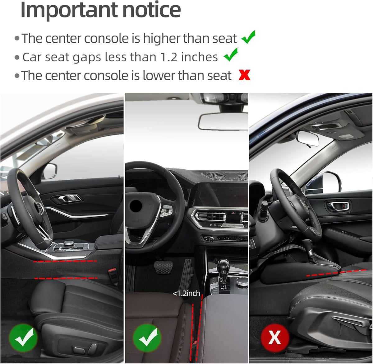 BETTERHUMZ Car Side Seat Storage Box Compatible with BMW 1 2 3 4 5 6 7 Series X1 X2 X3 X4 X5 X6 X7 Suede Leather Car Seat Gap Filler Organizer Accessories (Red Black)
