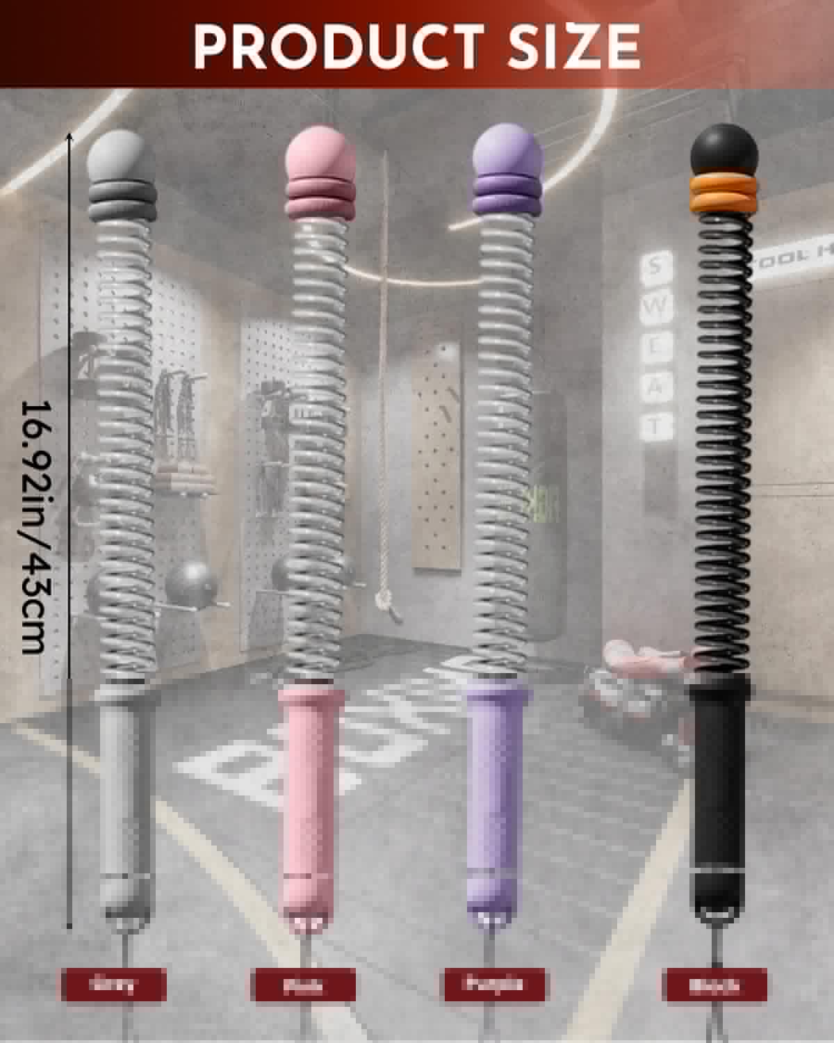 Ropeless Cordless Portable Battle Ropes for Home Gym,Adjustable Weight Z-Rope,Workout Equipment Weighted,Exercise Strength Training,No Endless Jump Rooes,Fitness Working Flex Springs Sticks(Gray)