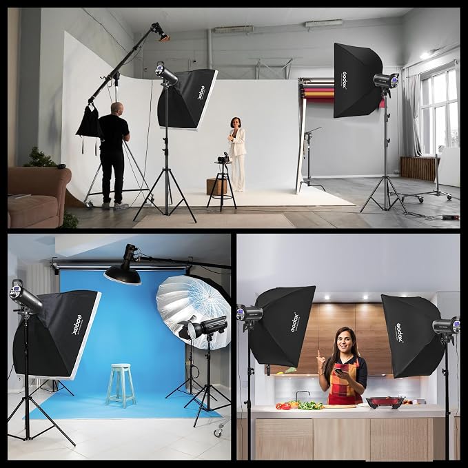 Godox Sk300ii-v Sk300iiv*2Kit Upgraded Strobe Flash 600Ws GN58 5700K Bowens