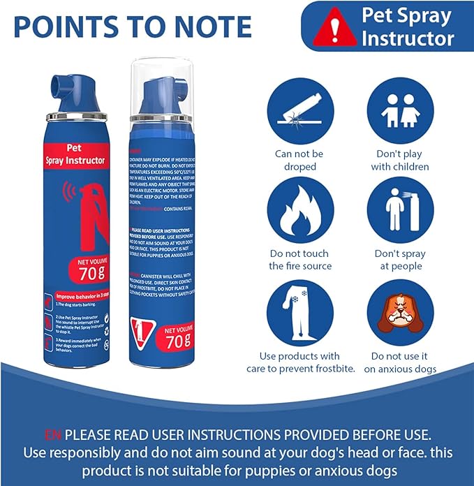 Gutes Leben Dog Instructor Spray, 70ml Spray Corrector Dog Trainer, Safe Humane & Effective Stop Barking, Jumping Up, Food Stealing, Dog Fights & Attacks, Help Stop Unnecessary Dog Behaviour (2 Pack)
