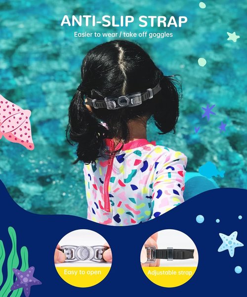 NSSIW Kids Swimming Goggles - Anti-Fog UV400 Protection | No Leak Design for Ages 6-14 | 3 Pack