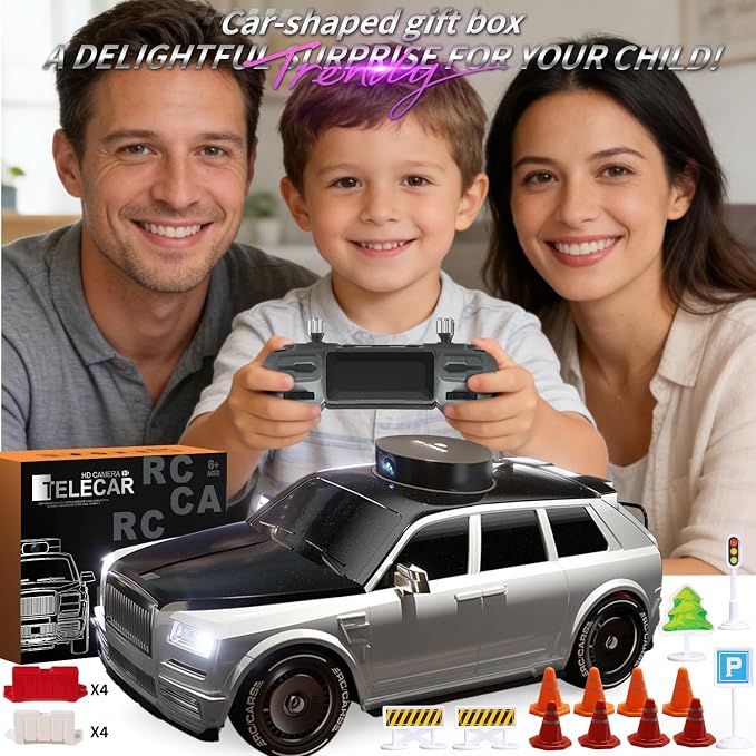 RC Car with Camera and 4.5" Screen, 1080P FPV Remote Control Car with Rotating