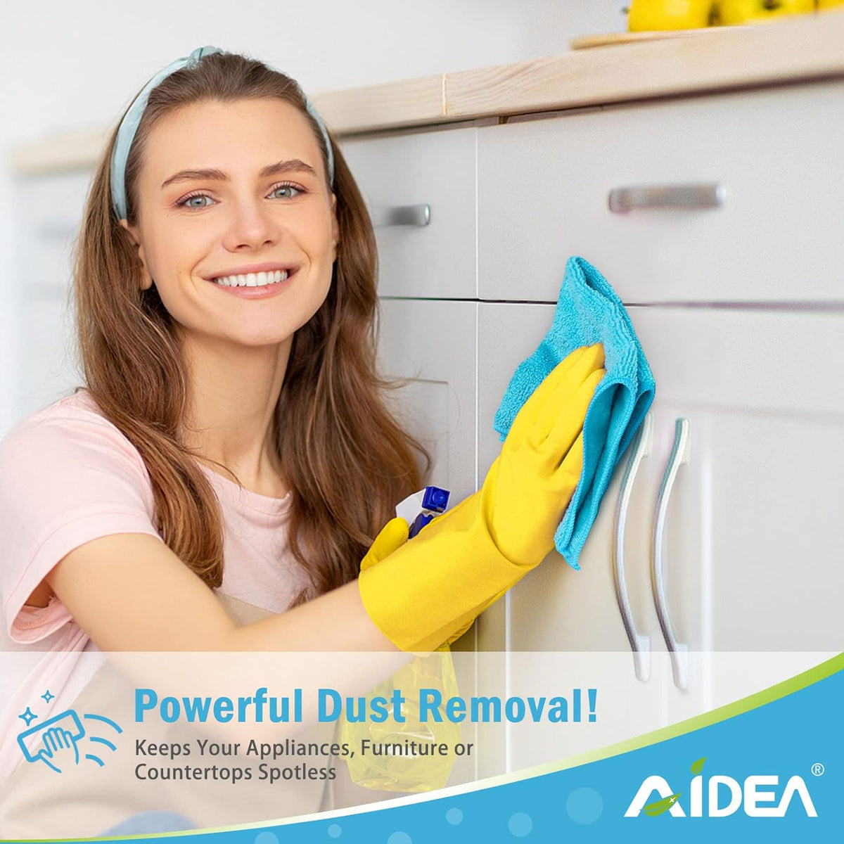 AIDEA Microfiber Cleaning Cloth-50PK, Microfiber Towels for Cars 12"x12" | Soft Absorbent Cleaning Rags, Reusable Microfiber Towel Lint-Free Streak-Free for House, Kitchen, Window Multicolor