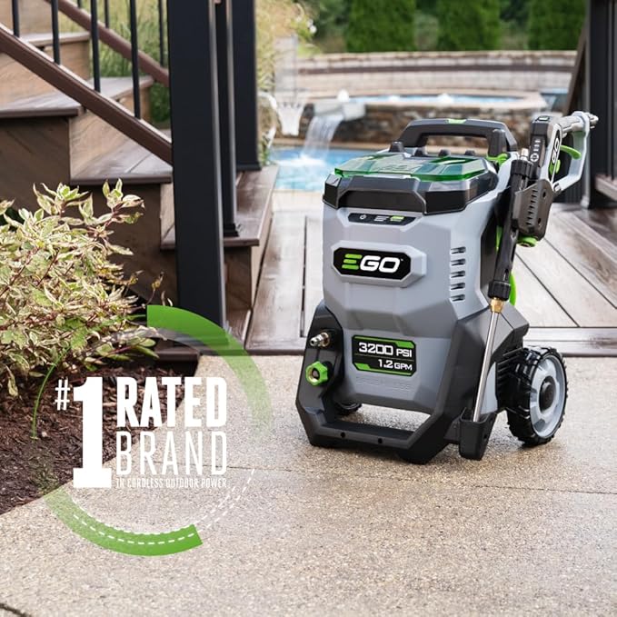 EGO Power+ Electric Pressure Washer, 3200 PSI Power Washer, Includes (2) 56V 6.0Ah Batteries and Charger - HPW3204-2