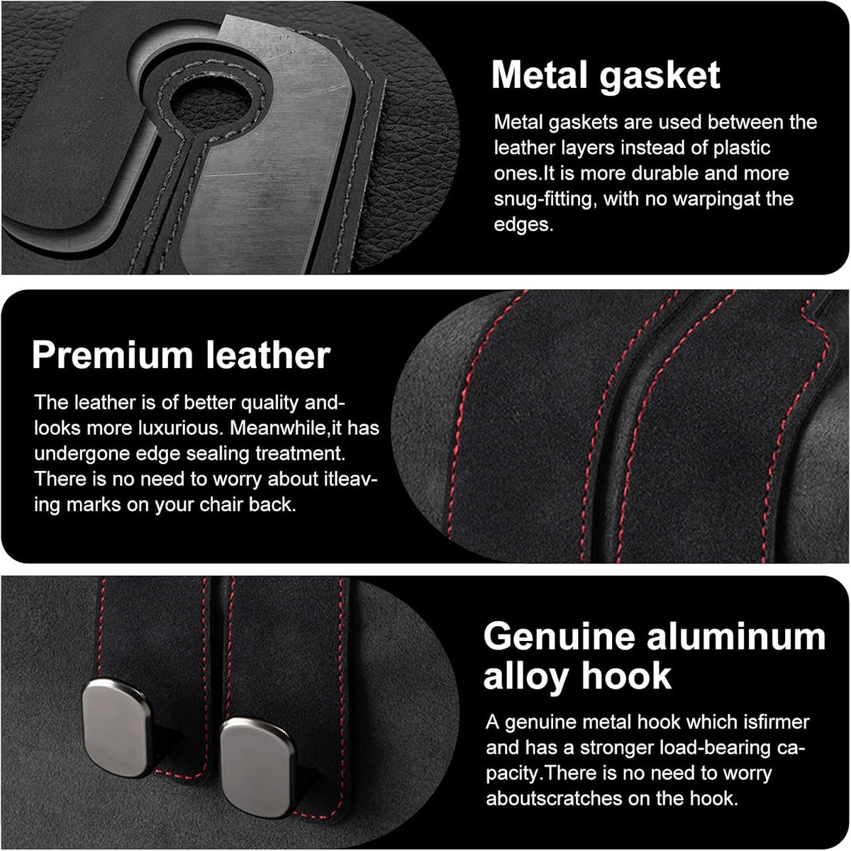 Car Purse Hook Purse Hook for Car Seats Headrest Car Seat Hooks,Heavy Duty Vehicle Organizer for Handbags, Groceries, Purses, Keep Car Tidy (Black, 4 Pack)
