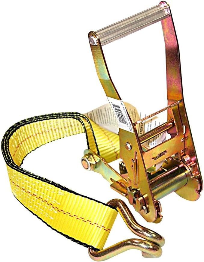 Everest Premium Ratchet Tie Down – 1 PK – 2 IN – 27 FT – 3333 LBS Working Load – 10000 LBS Break Strength – Double J Hook – Cargo Straps Perfect for Moving Appliances, Lawn Equipment and Motorcycles