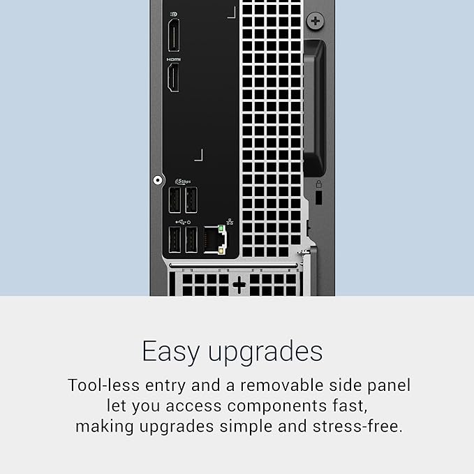 Dell Slim Desktop, AMD Ryzen 5 150, 16GB RAM, 512GB SSD, Windows 11 Home | AMD Radeon 660M, Wi-Fi 6, Bluetooth, Dell Wired Keyboard, McAfee+ Premium 30-day trial, Mail In Service 15-Month Warranty