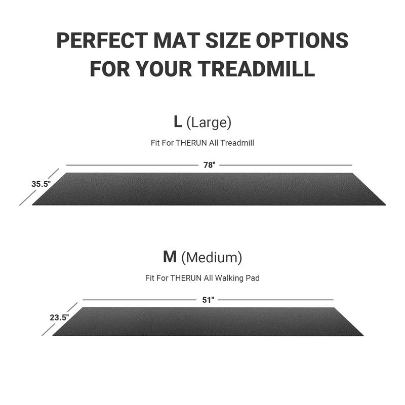 THERUN Home Gym Treadmill Exercise Bike Mat Non-Slip, Workout Mat Thick, Heavy-Duty Floor Mat for Fitness and Yoga, Medium