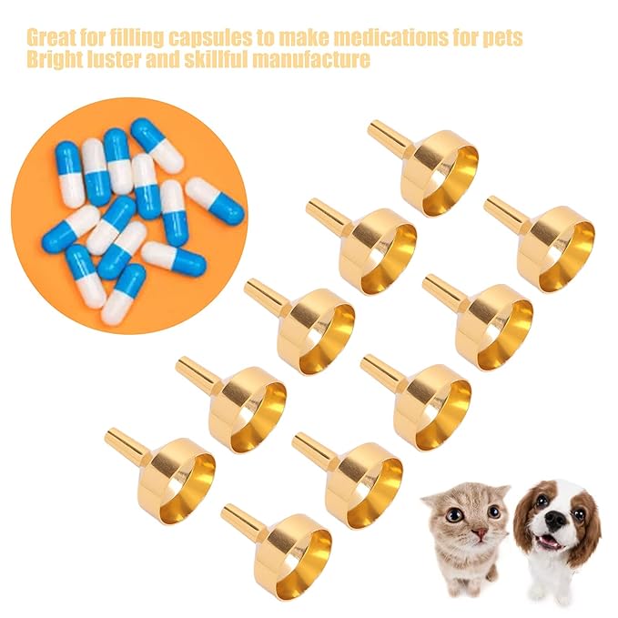 ANGGREK 10pcs Mini Aluminum Alloy Funnel Set for Filling Bottles and Transferring Cosmetics, Perfume (Golden)