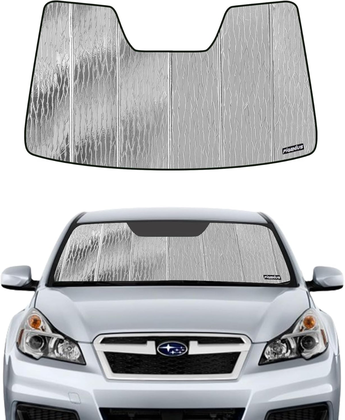 Pigenius Windshield Sunshade for Subaru Legacy/Outback 2020-2022, Reversible Silver/Black