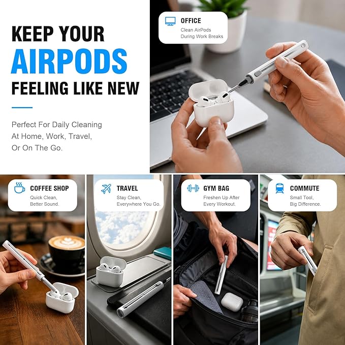 Hyashee Cleaner Kit for AirPods Pro 3/2/1, 3-in-1 Earbud Cleaning Pen