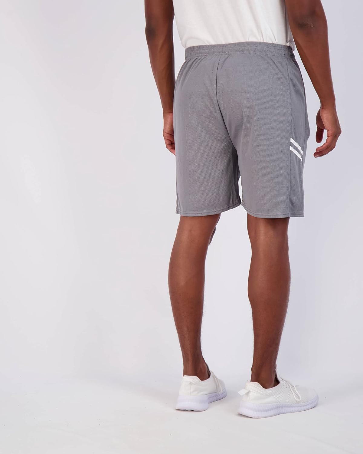 Real Essentials Men's Mesh 7" Athletic Zipper Shorts - Comfortable Workout & Gym Wear | Big & Tall Available