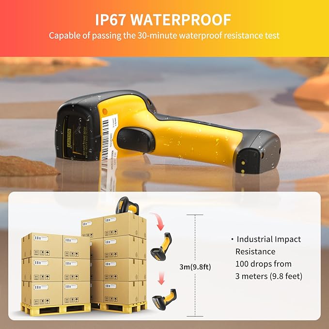 NETUM Upgraded QR Industrial Bluetooth Barcode Scanner