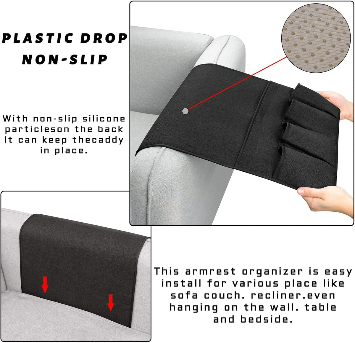 Remote Control Holders for Armchairs, Couch Caddy, Featuring Non-Slip Bases