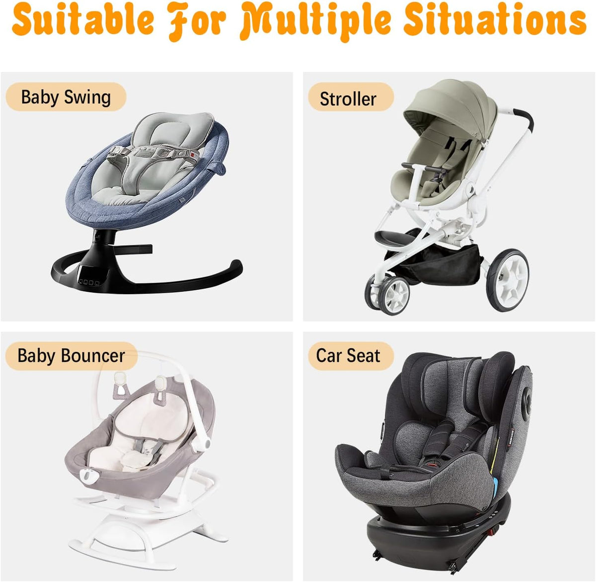 KAKIBLIN Infant Car Seat Insert, Carseat Head Insert & Body Support for Newborn, 2-in-1 Reversible Newborn Car Seat Cushion, Soft Stroller Insert for Car Seats, Bouncer, Strollers, Swing