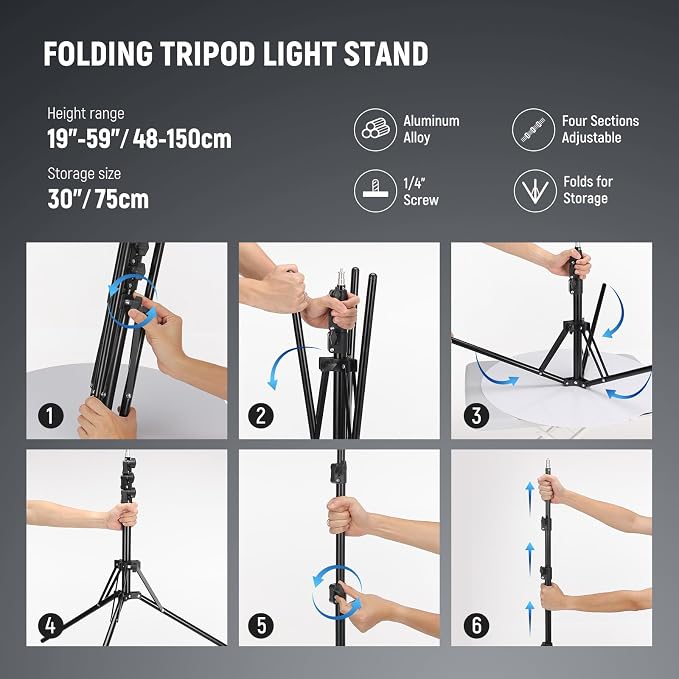NEEWER Ring Light 18inch Kit: 55W 5600K Professional LED