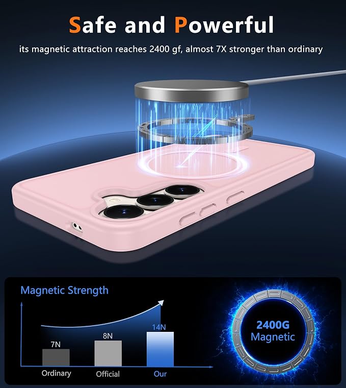 FNTCASE for Samsung Galaxy S25 Case: for Galaxy S24 Cases Magnetic Military