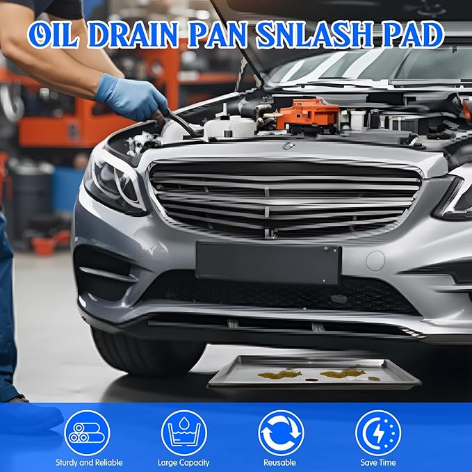 5 Pack Extra Large Oil Drip Pan for Under Car, 35.4 x 24 x 1.6 in Oil Catch Pan, Black Plastic Replacement Tray for Garage Automotive Driveway Washing Machine