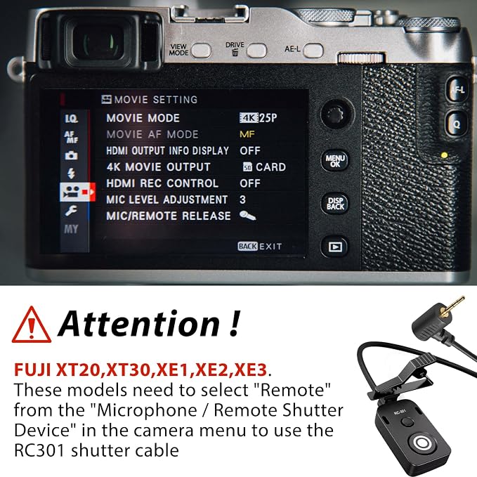 RC301-2.5mm 196.8 "Extended Cable Shutter Release Remote