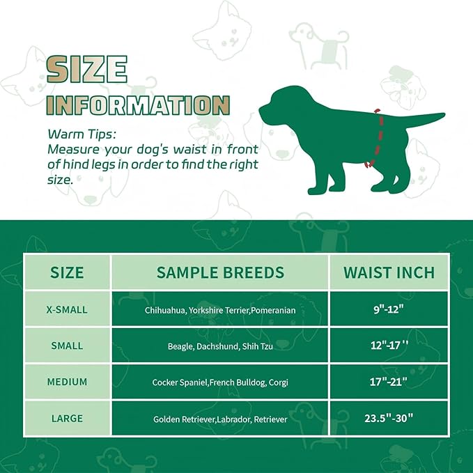 IMMCUTE Dog Diapers Male 100 Ct, XSmall, Male Dog Diapers Disposable with Wetness Indicator, Adjustable Male Dog Wraps