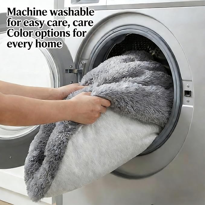 Dream Cloud Pet Sofa Bed Machine Washable Waterproof Supportive Comfort Non-Slip Plush Pet Couch Bed with Raised Edge for Sofa Car Floor, Small Medium Dogs Cats, Furniture Protector (White)
