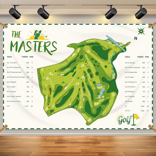 Masters Golf Party Decorations - 7x5 Ft Flag Backdrop with 4 Brass Grommets | Indoor/Outdoor Holiday Decor
