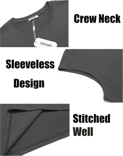 COOFANDY Men's Cotton Tank Top - Sleeveless Workout Shirt for Casual Summer Wear | Comfortable Fit