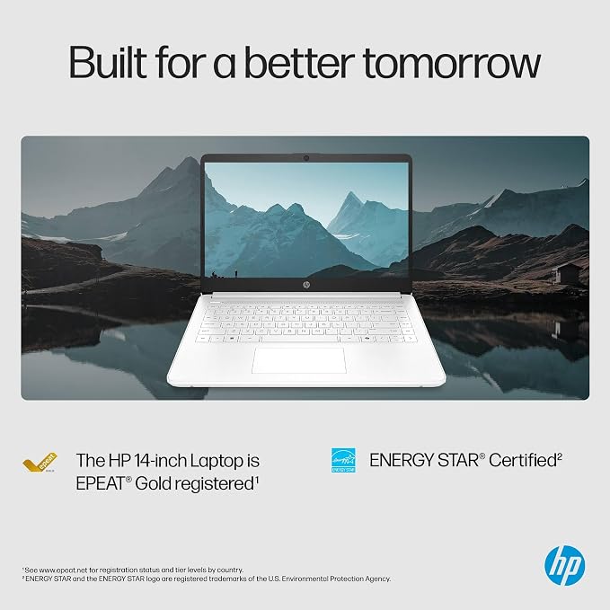 HP Essential 2026 Laptop, Office 365, Copilot AI, 4GB RAM, Intel Processor | Windows 11 Home S, WiFi 6 & Bluetooth, Camera, Fast Charge, Longtime battery life, Portable Design for Office & Student