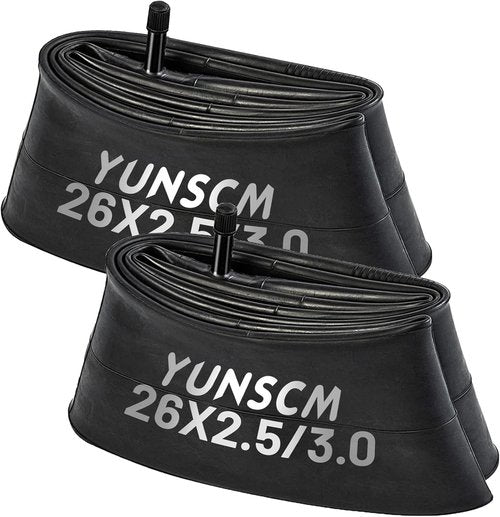 Fat Bike Tubes by [Brand Name] - 26" AV Schrader Valve, Compatible with 26x2.5 to 26x3.0 Sizes
