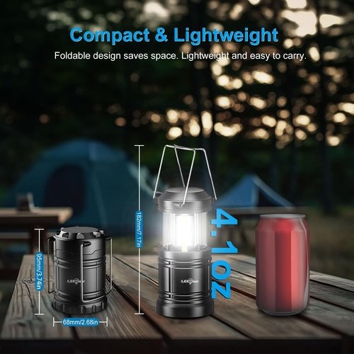 LED Camping Lantern - Battery Operated with Adjustable Brightness | 2-Pack for Emergencies & Outdoor Use