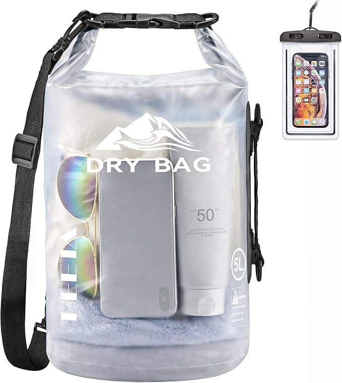 HEETA Dry Bag Waterproof for Women Men, 5L/10L/20L/30L/40L Roll Top Lightweight