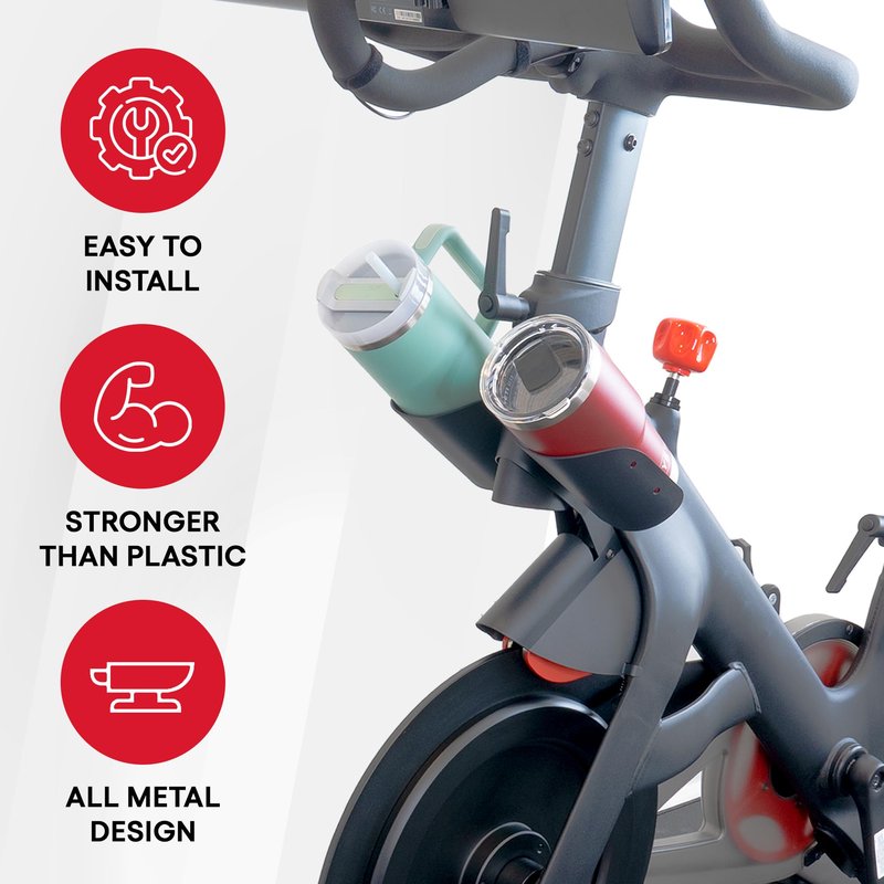 XL Replacement Bottle Holders for Original Peloton Bike and Cross Training Bike with Mounting Bracket, Solid All-Black Metal Design, Direct Replacement Mount - Fits YETI + Nalgene + Hydro Flask
