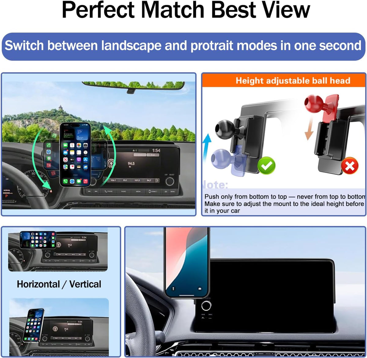 Magnetic Phone Holder for Honda Civic 2026 2025 2024 2023 2022 [11th Gen 7/9-inch Screen] Car Phone Mount for Civic Hatchback Sedan Touchscreen, Compatible with MagSafe