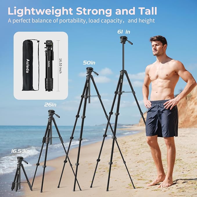 Camera Tripod 61" Lightweight Auminum Tripod