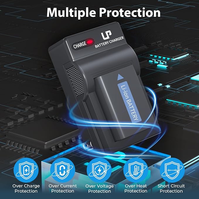 LP NP-FW50 Battery Charger Pack, 1950mAh 2-Pack Battery Compatible