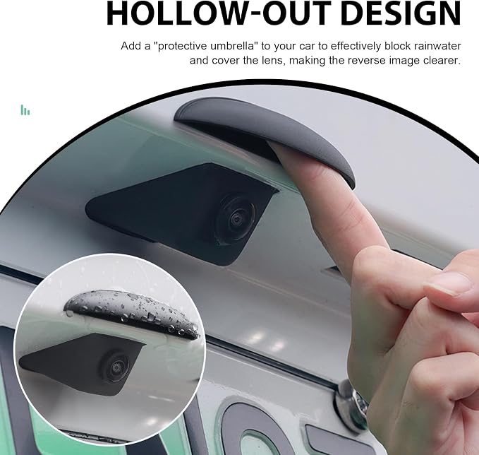 Car Rear View Camera Cover, Waterproof Semi-elliptical Backup Lens Protector